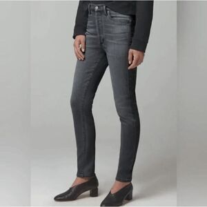 Citizens of Humanity Olivia Crop Jeans High Rise Slim Gray Granite Wash Size 27